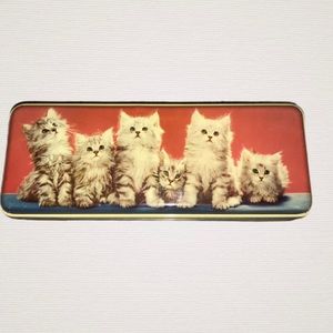 Vintage Mid-Century Kitten Pencil Case